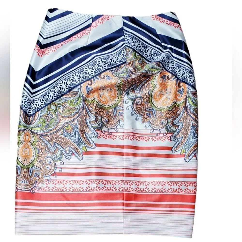 Antonio Melani Coral, Cream & Navy Skirt